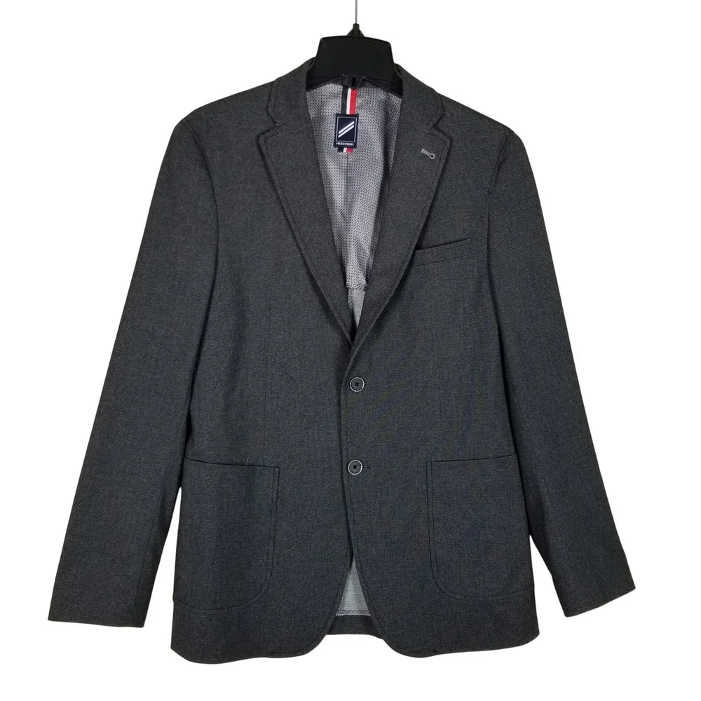 Hechter Paris Blazer Men 38R Charcoal Grey Two Button DH-POZ-J Sport Coat